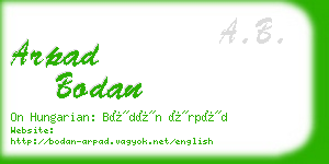arpad bodan business card